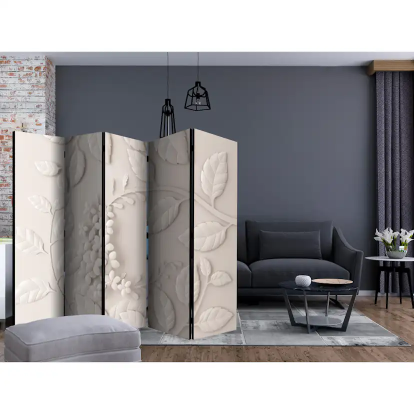 Rumsavdelare Skärmvägg Arkiio Paper Flowers Cream II 225x172 cm
