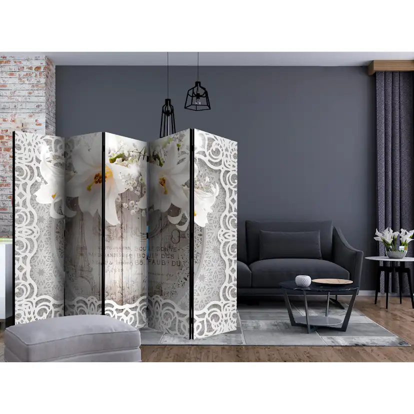 Rumsavdelare Skärmvägg Arkiio Lilies and Quilted Background II 225x172 cm