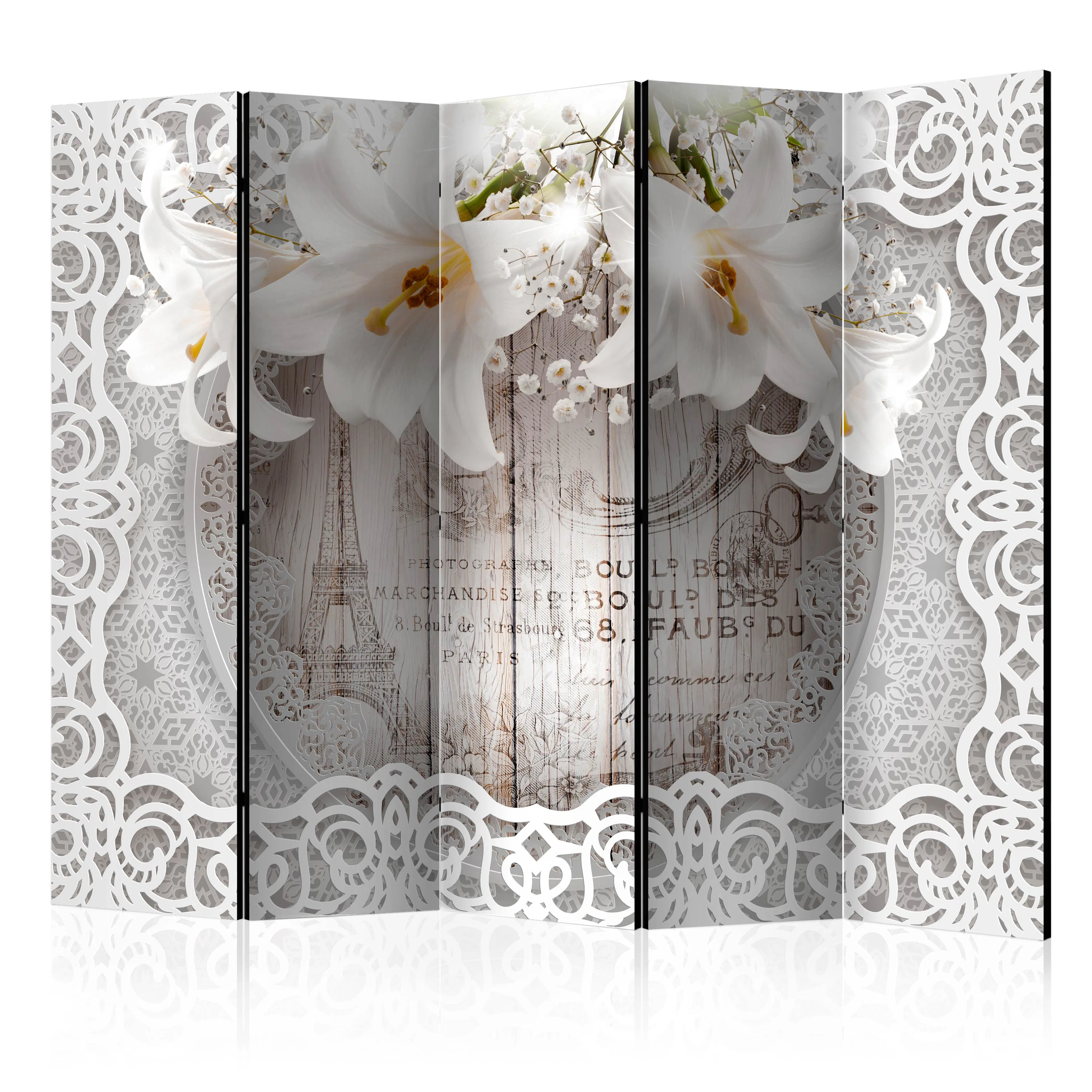 Rumsavdelare Skärmvägg Arkiio Lilies and Quilted Background II 225x172 cm