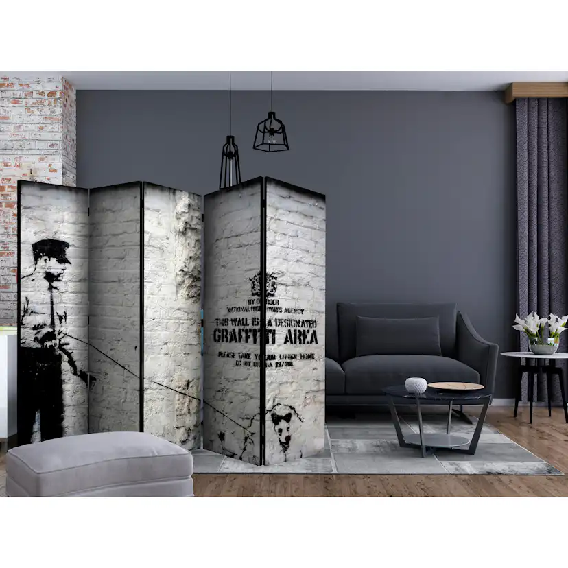 Rumsavdelare Skärmvägg Arkiio Banksy Graffiti Area II 225x172 cm