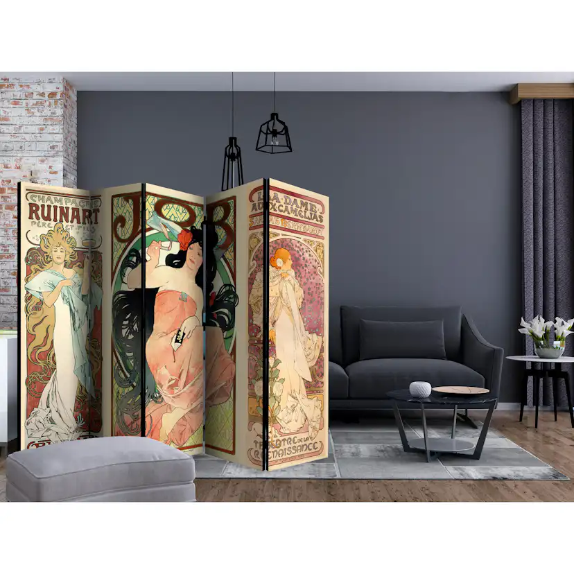 Rumsavdelare Skärmvägg Arkiio Alphonse Mucha Women's II 225x172 cm