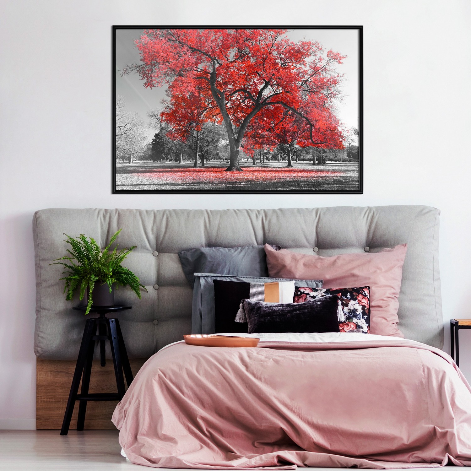 Poster Artgeist Affisch Autumn in the Park Red