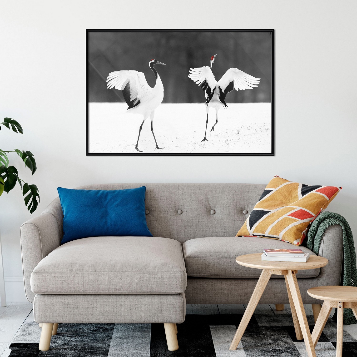 Poster Artgeist Affisch Dancing Cranes