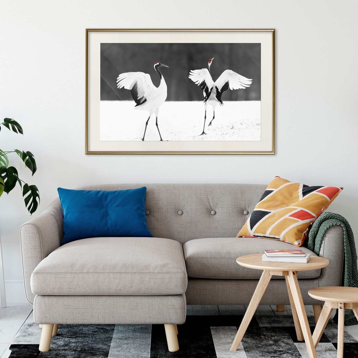 Poster Artgeist Affisch Dancing Cranes