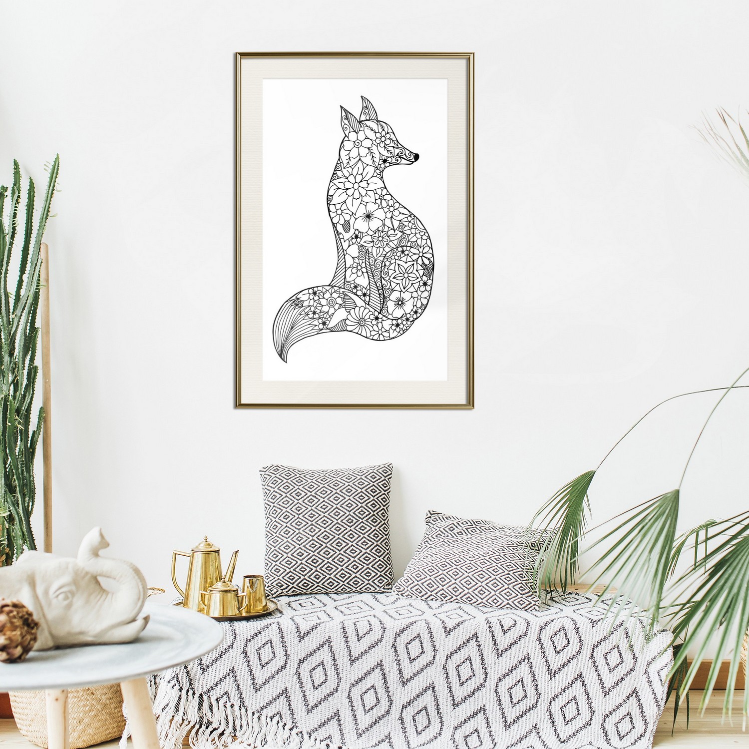 Poster Artgeist Affisch Flower Fox