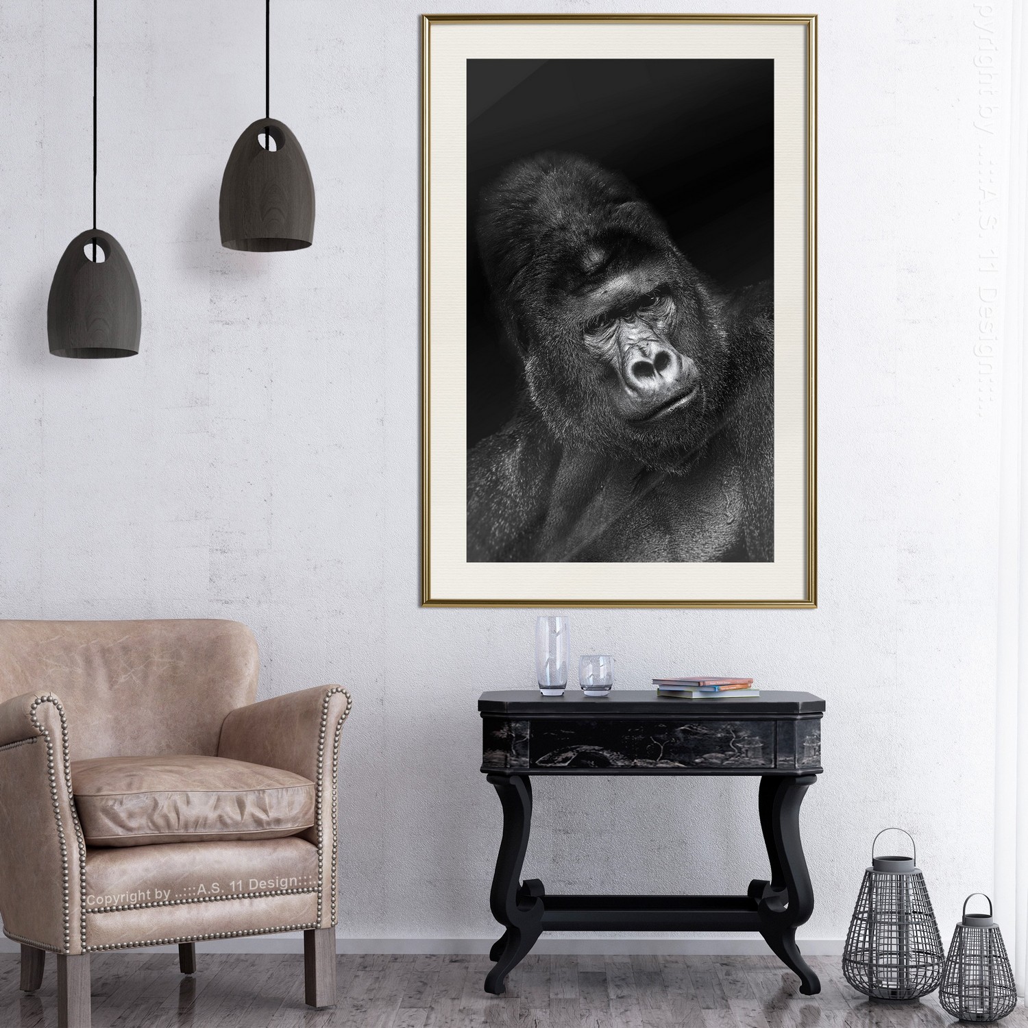 Poster Artgeist Affisch Gorilla