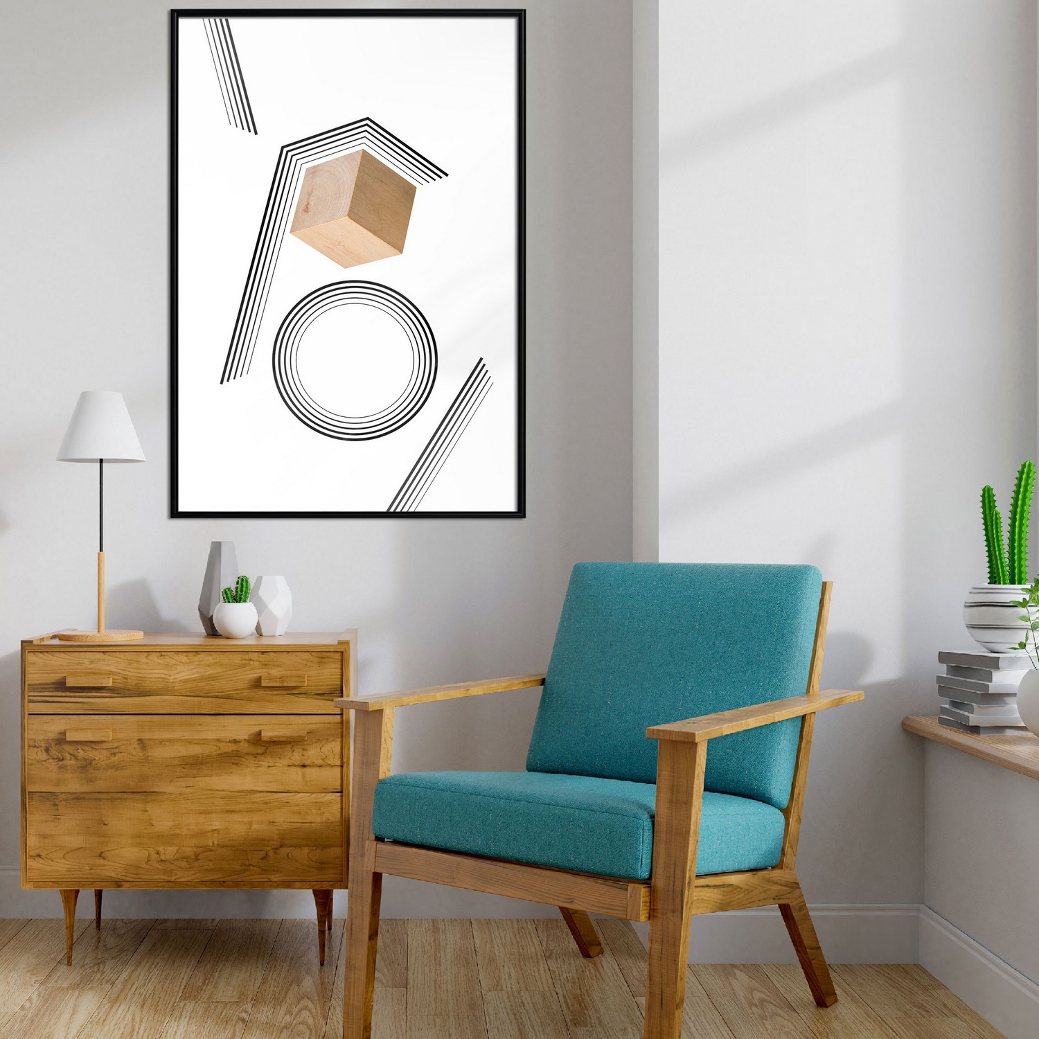 Poster Artgeist Affisch Wooden Cube