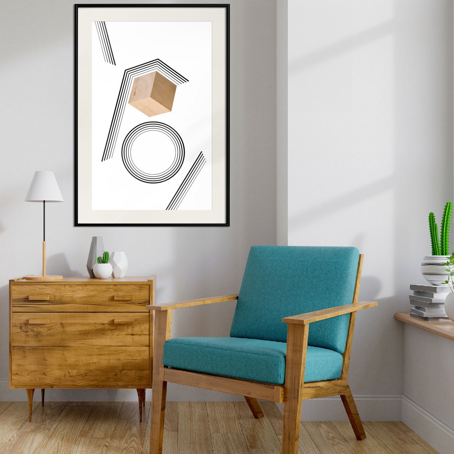 Poster Artgeist Affisch Wooden Cube