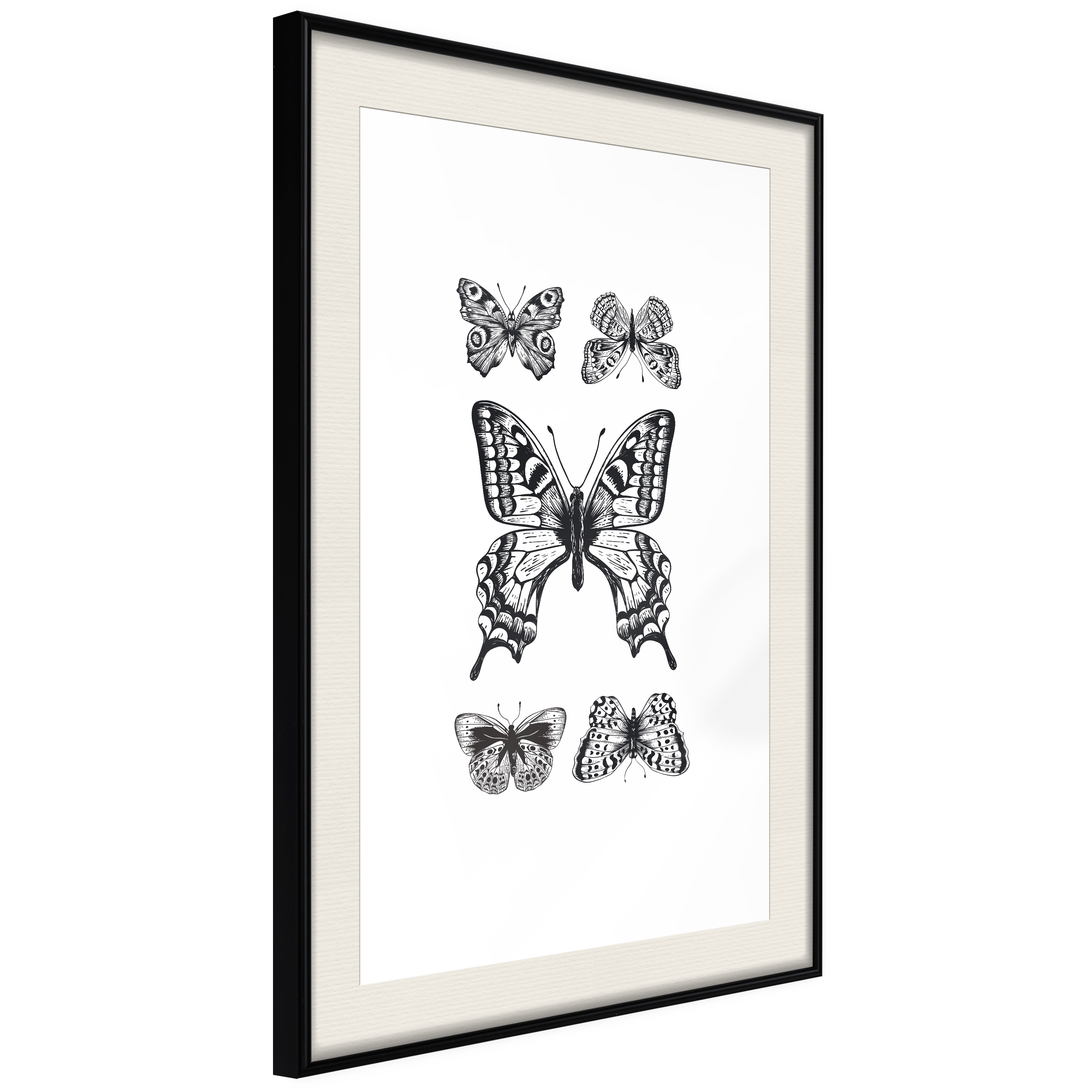 Poster Artgeist Affisch Five Butterflies