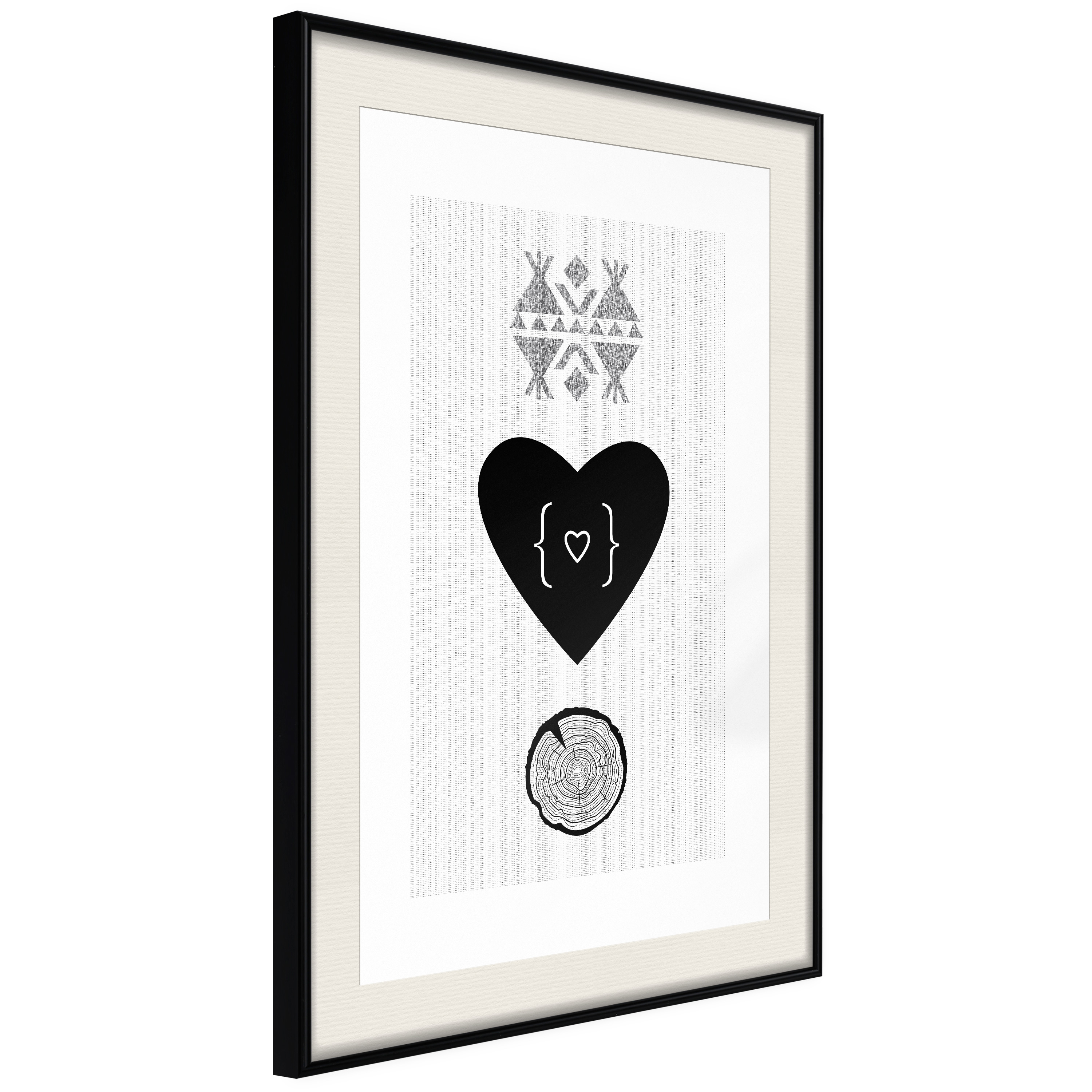 Poster Artgeist Affisch Heart and Tree Trunk