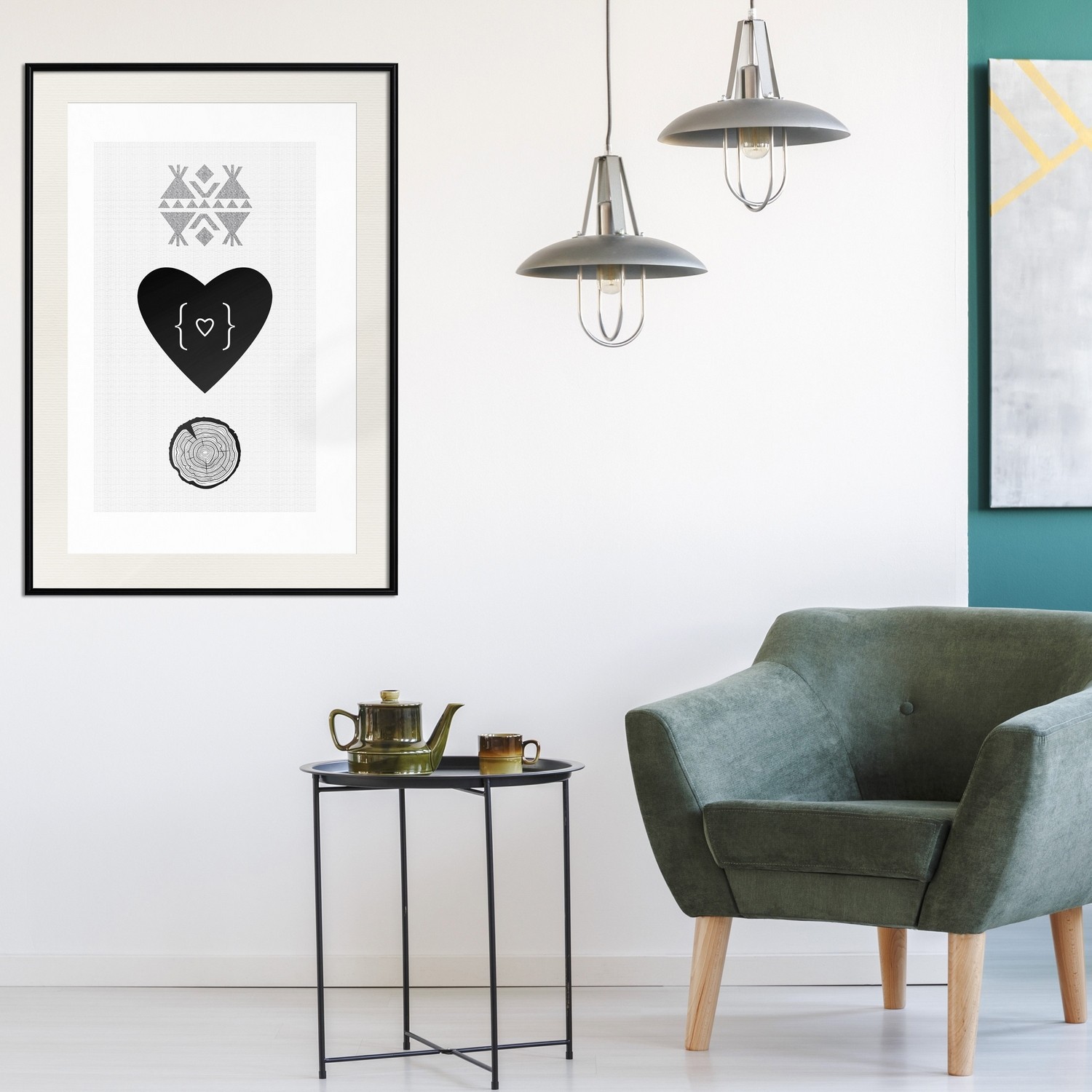 Poster Artgeist Affisch Heart and Tree Trunk