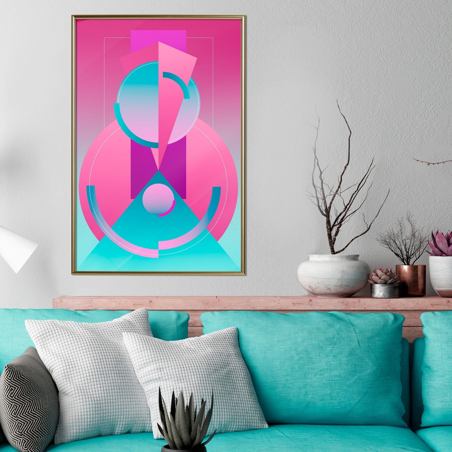 Poster Artgeist Affisch Geometric Locomotive