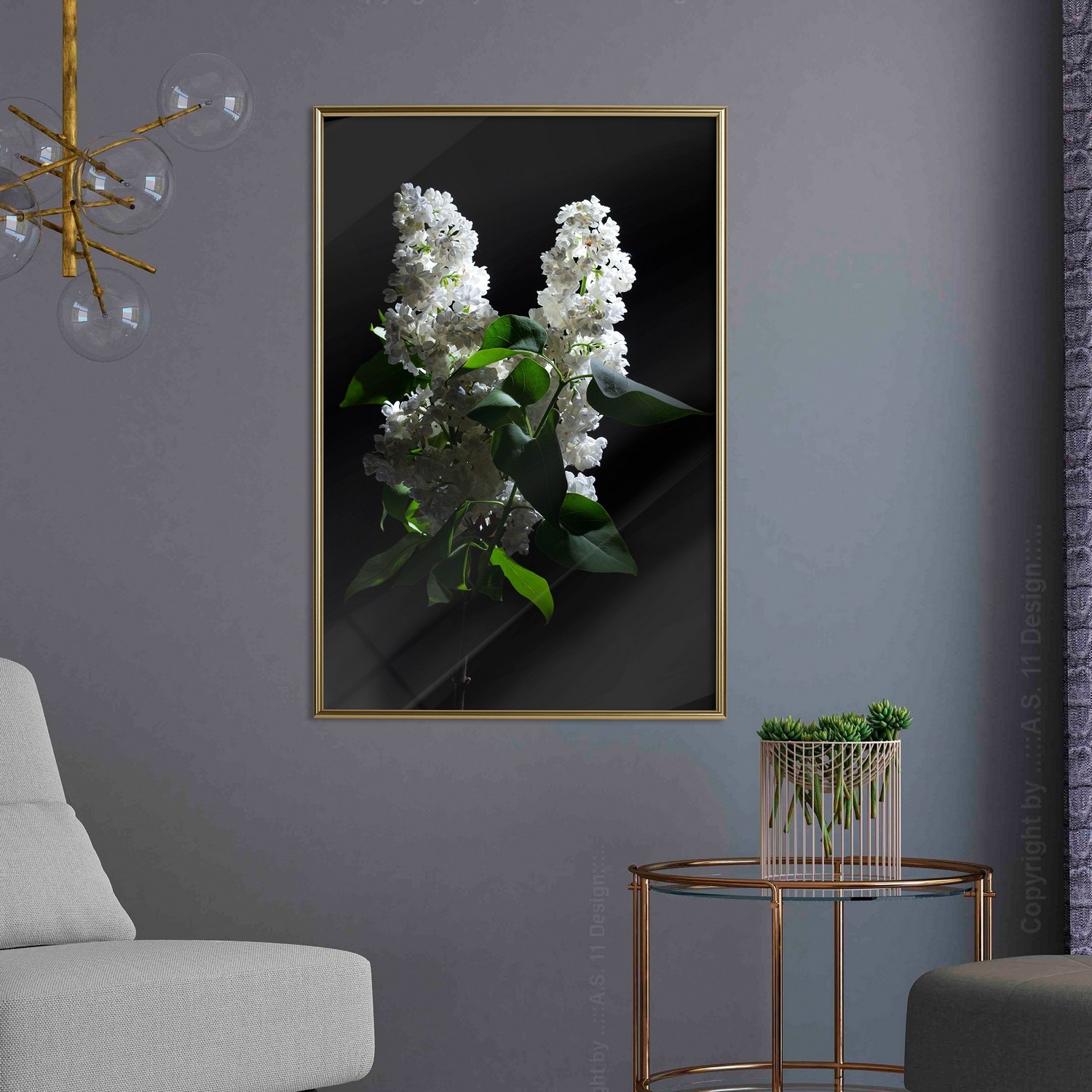 Poster Artgeist Affisch Lilacs at Night