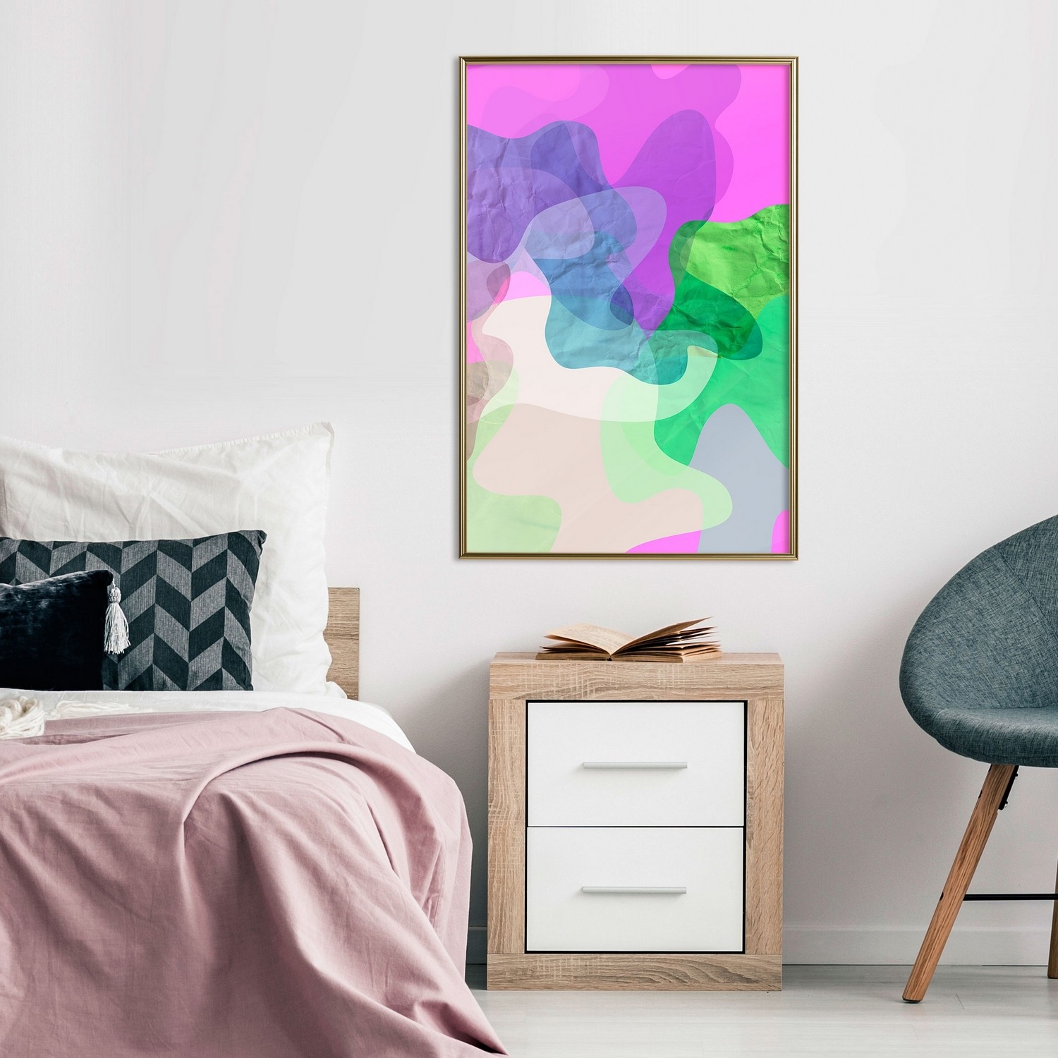 Poster Artgeist Affisch Pastel Butterflies