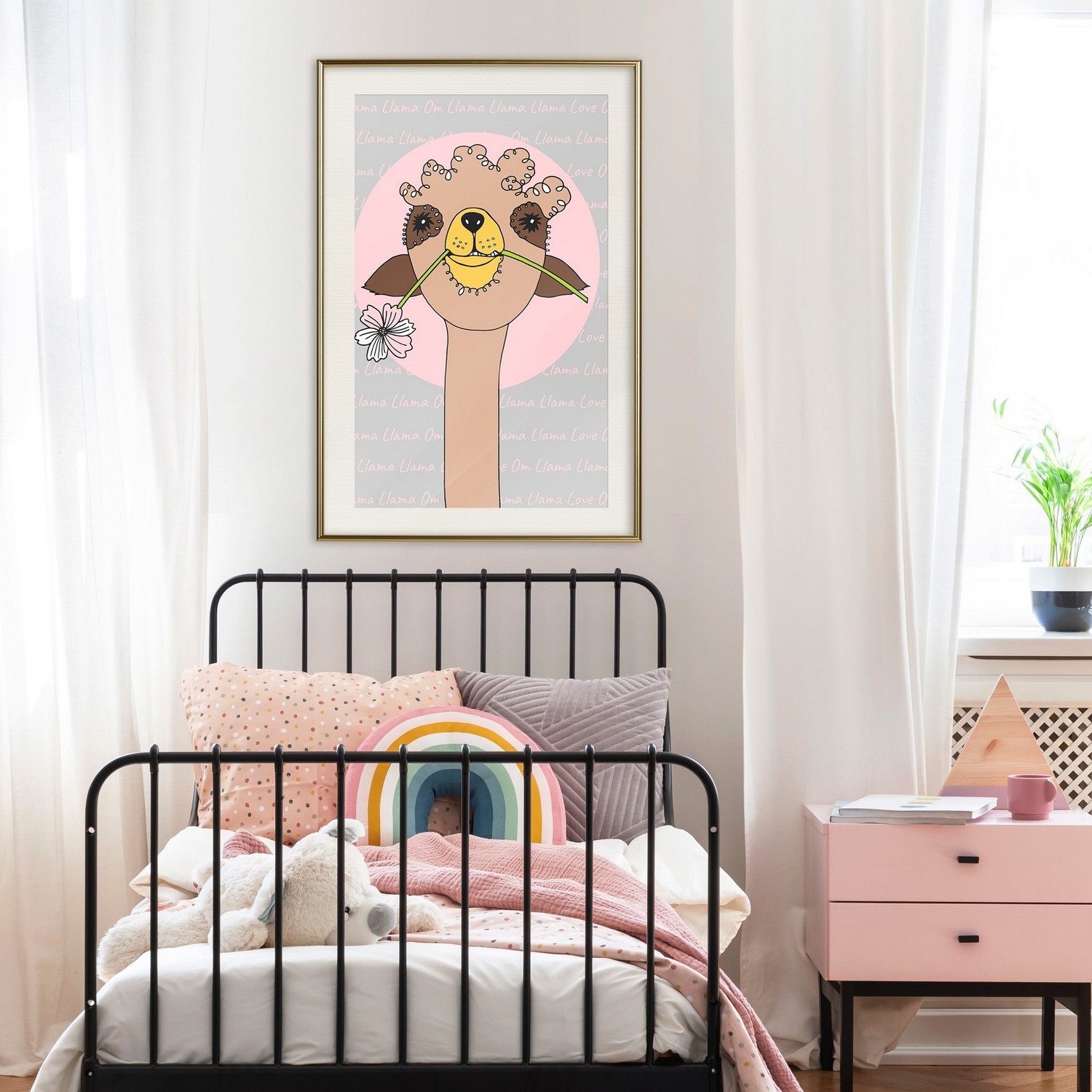 Poster Artgeist Affisch Happy Llama