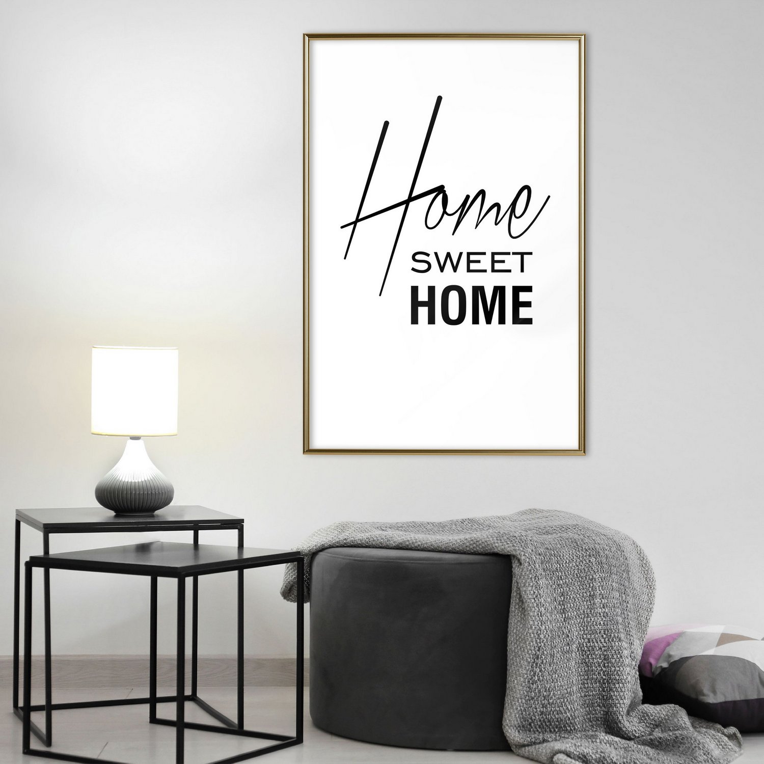 Poster Artgeist Affisch Black and White Home Sweet Home