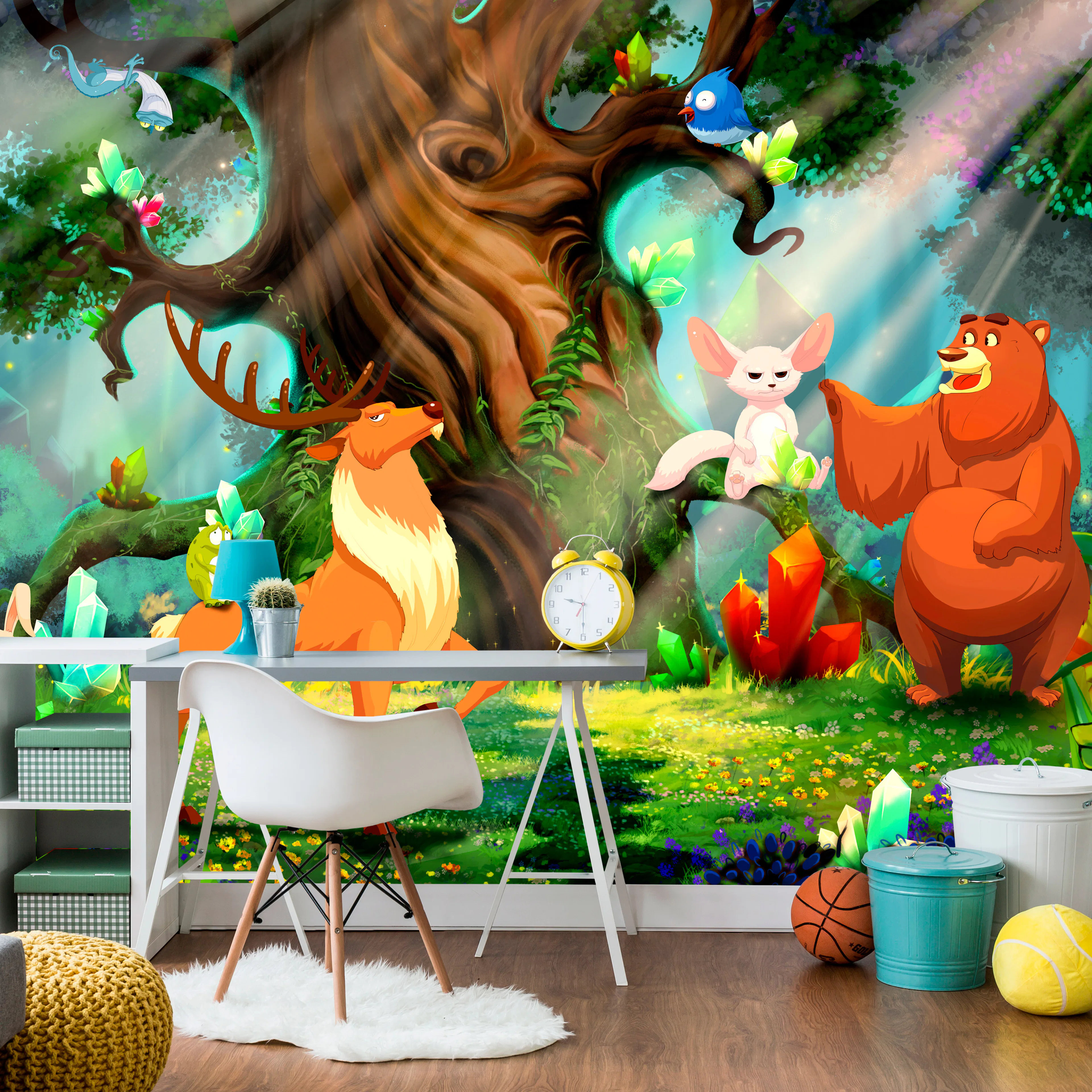 Fototapet Arkiio Självhäftande Bear And Friends