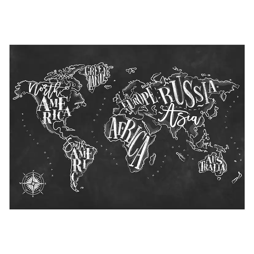 Fototapet Arkiio Retro Continents Svart