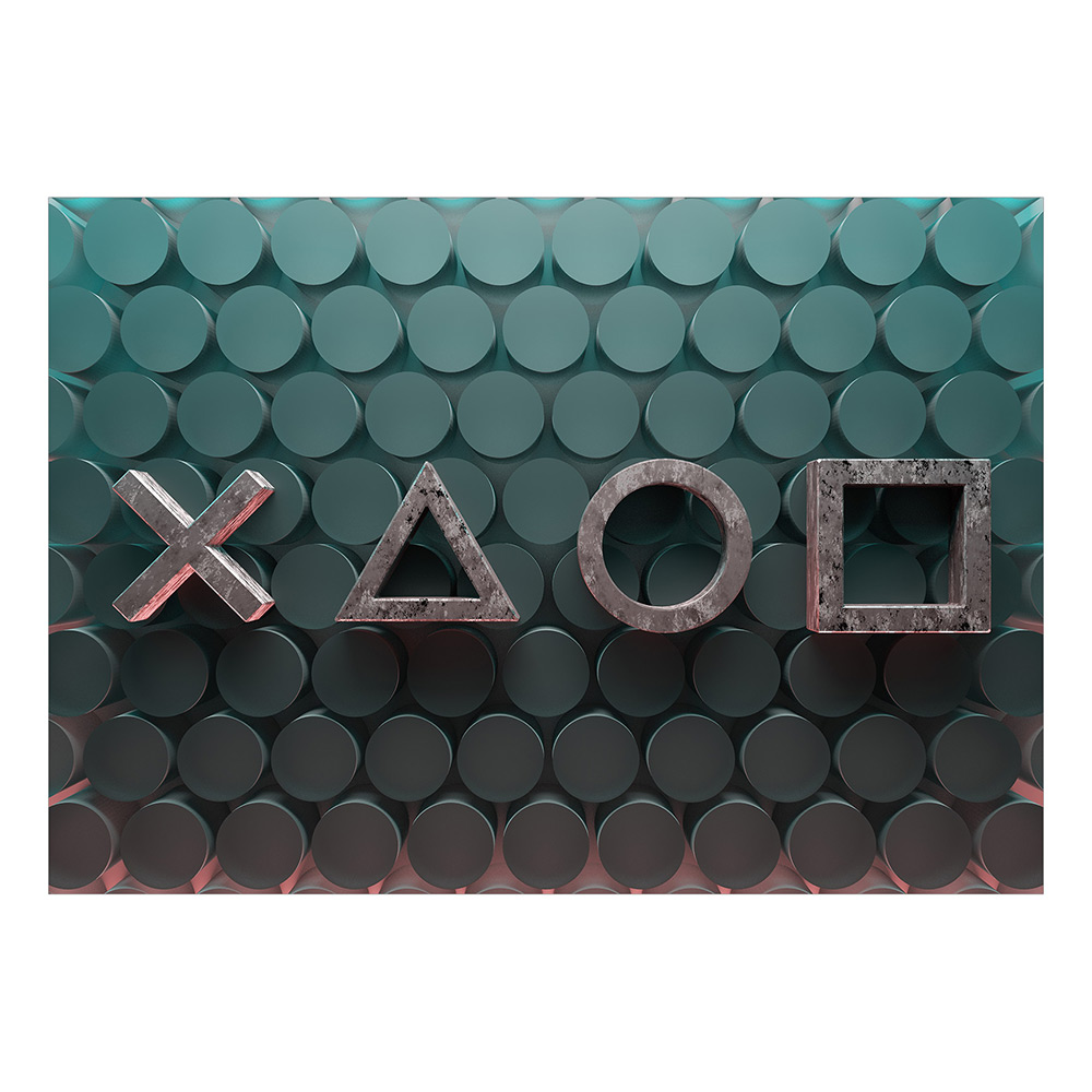 Fototapet Arkiio Symbols in Green Självhäftande