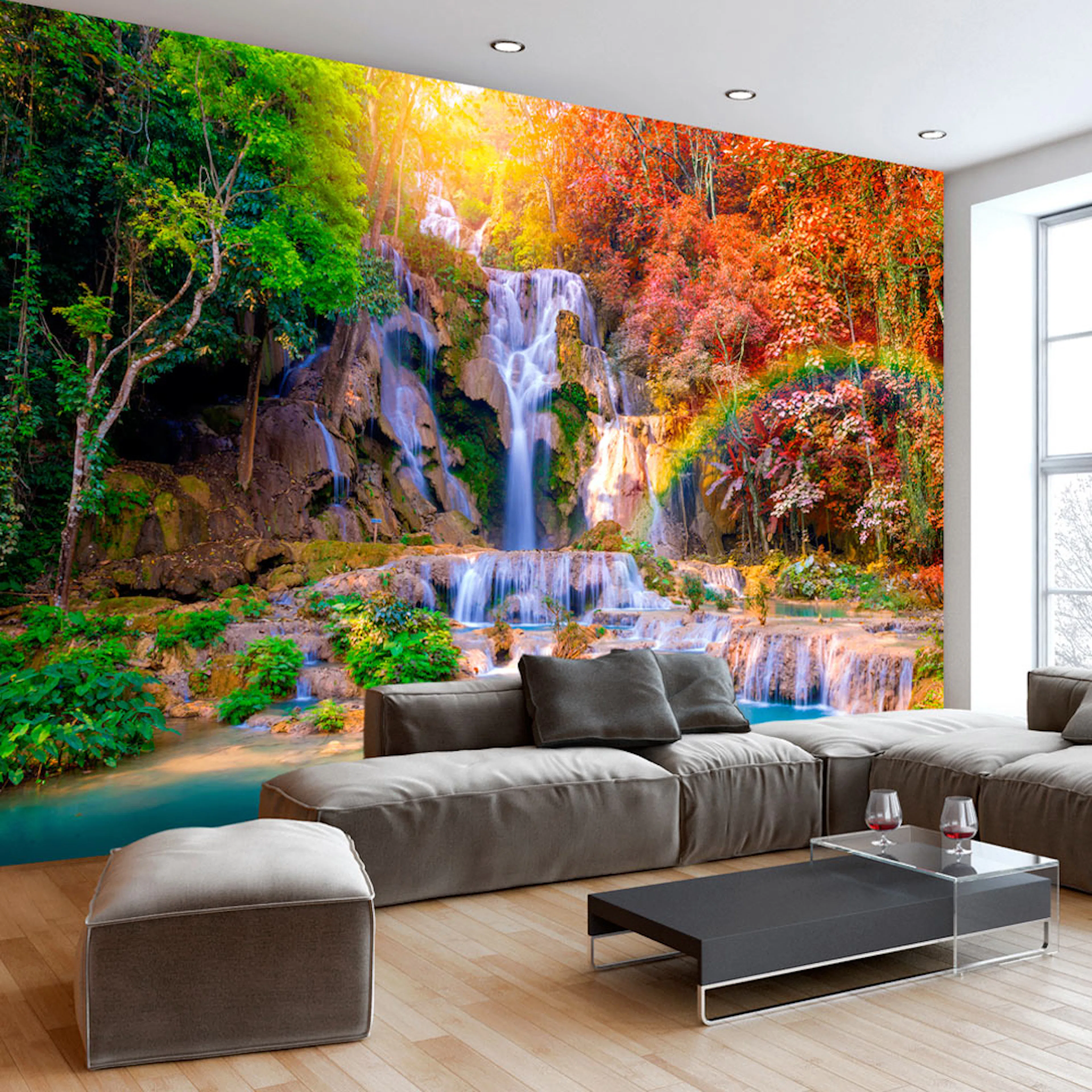 Fototapet Arkiio Självhäftande Tat Kuang Si Waterfalls