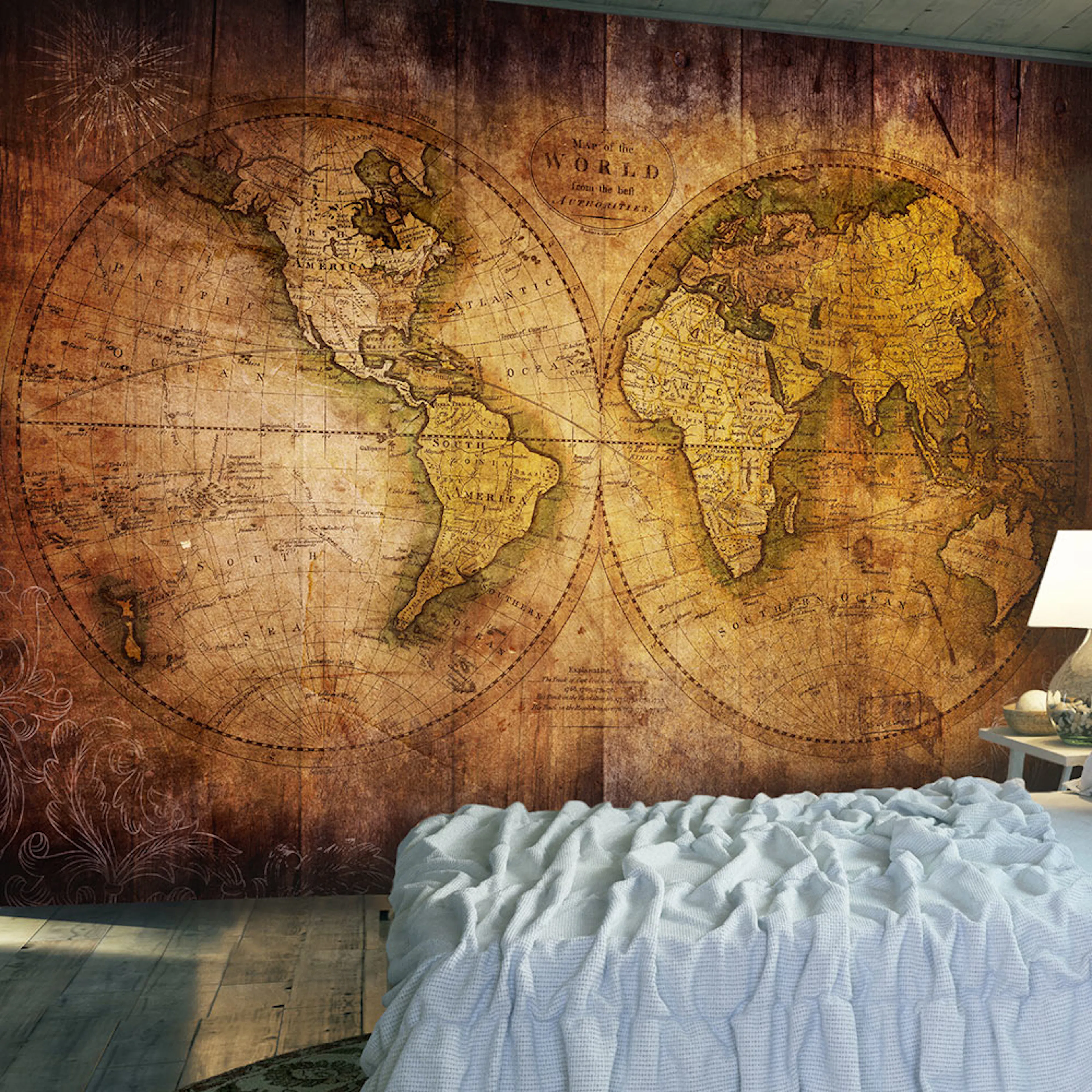 Fototapet Arkiio World On Old Map