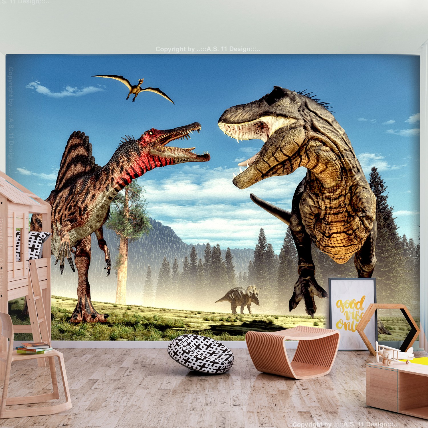 Fototapet Arkiio Fighting Dinosaurs