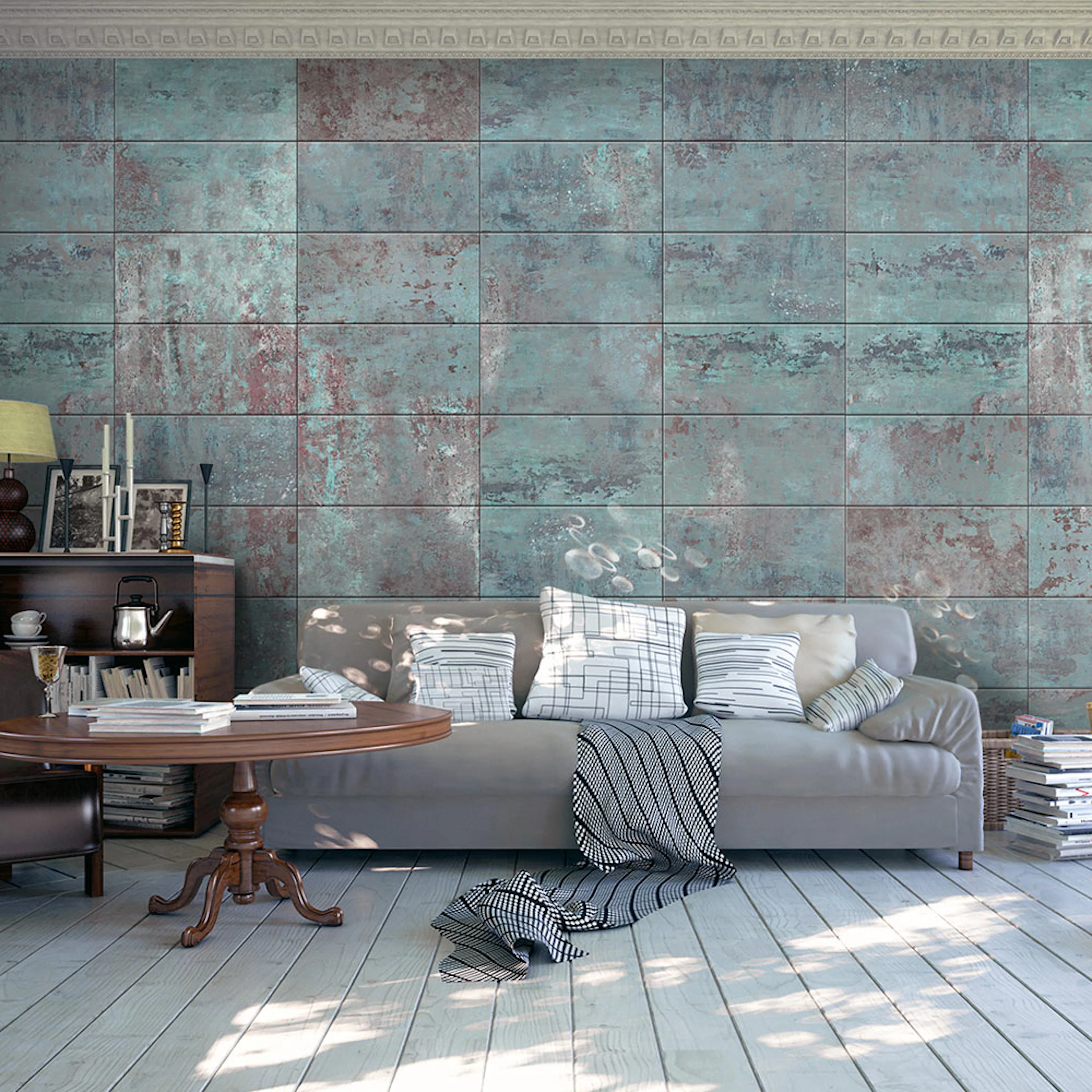 Fototapet Arkiio Turquoise Concrete 50x1000 cm