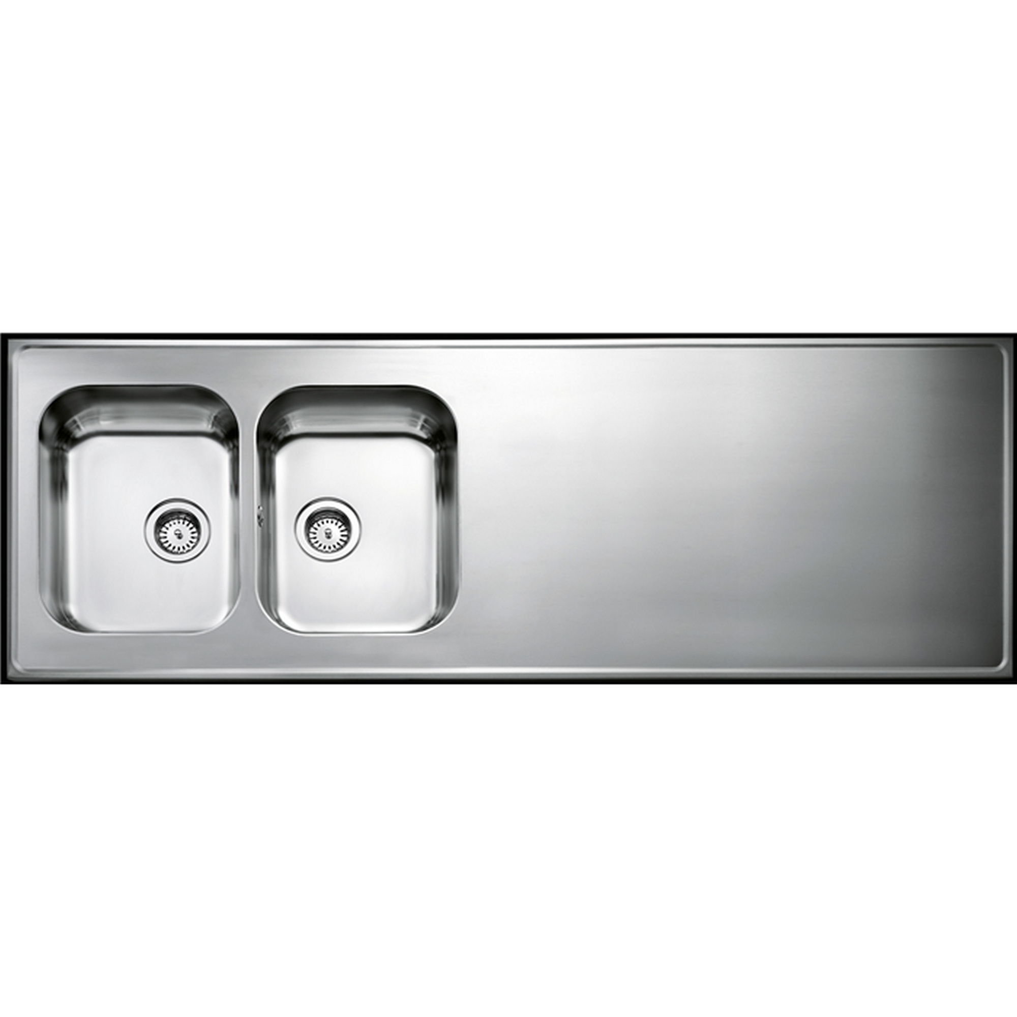 Heltäckande Diskbänk Intra Atlantic H 610 med Korgventil och Kranhål Vänster, 1420 mm