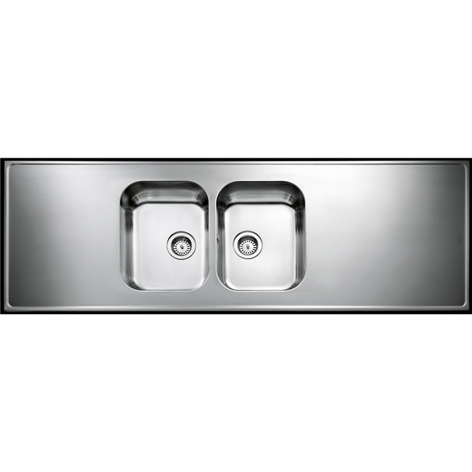 Heltäckande Diskbänk Intra Atlantic H 610 Centrerad med Korgventil och Kranhål