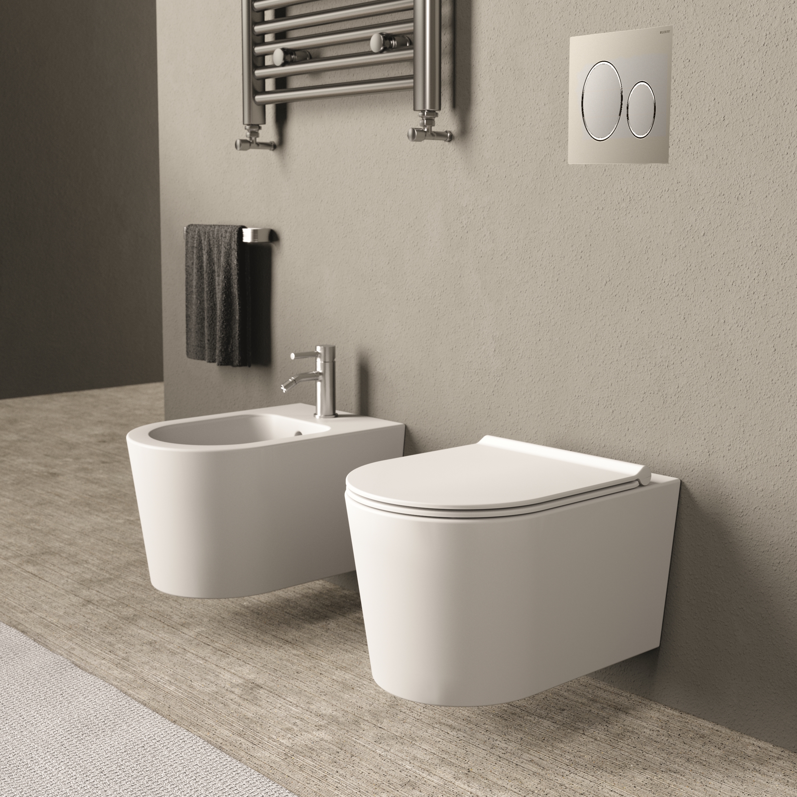 Toalettpaket LH Elba med WC-fixtur och Spolplatta