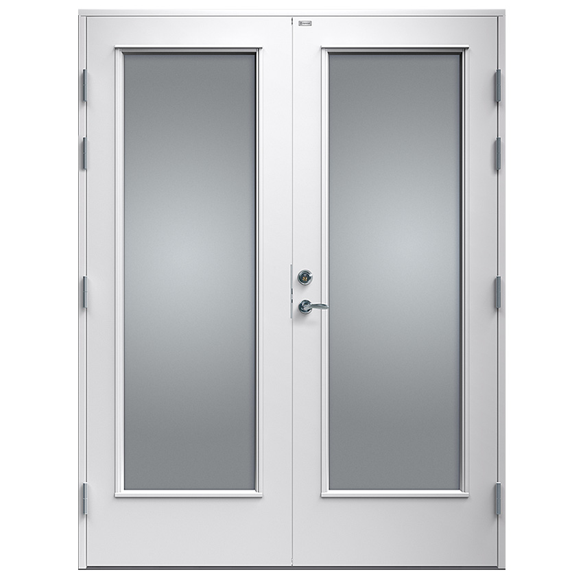 Altandörr Pardörr Diplomat Vit Klarglas Trä