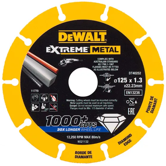 Diamantkapskiva DeWalt DT40252 125X2223X1,3 mm