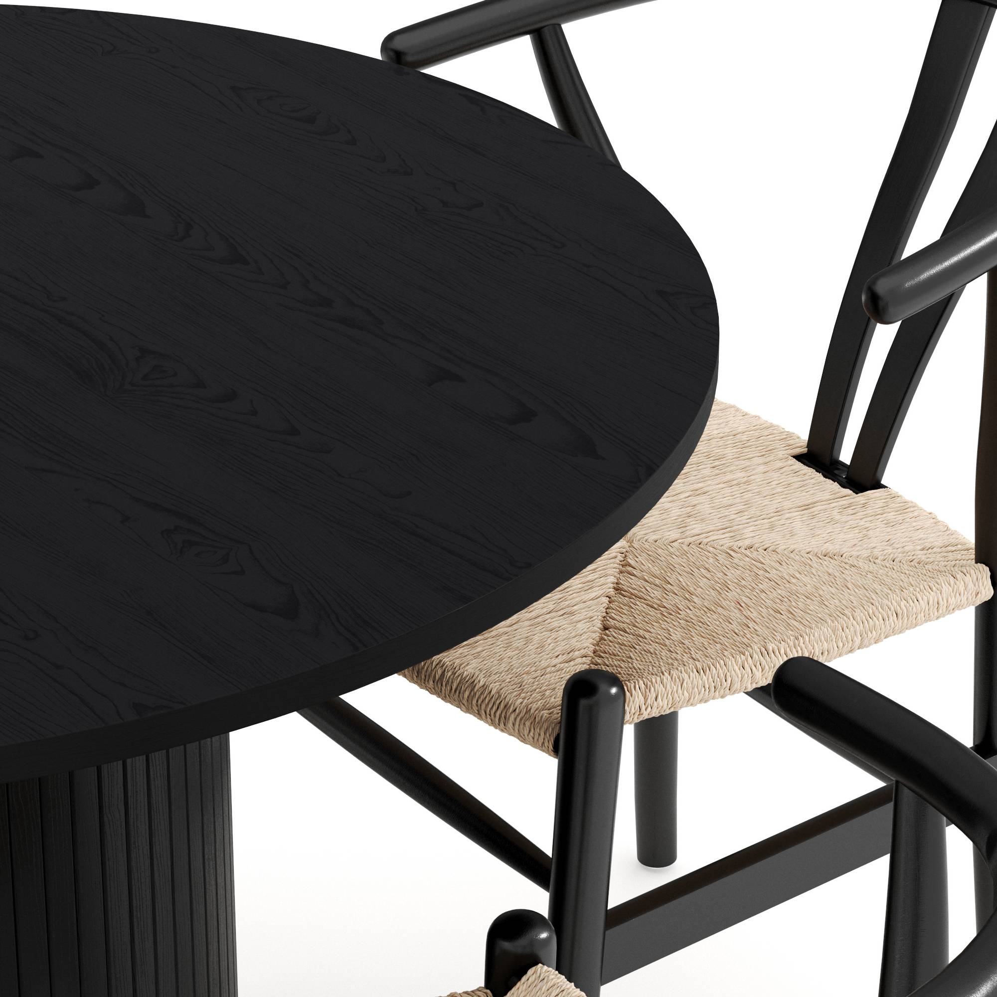 Matgrupp Bark Kopparbo Runt Matbord 106 cm med 4 Dastoori Matstol