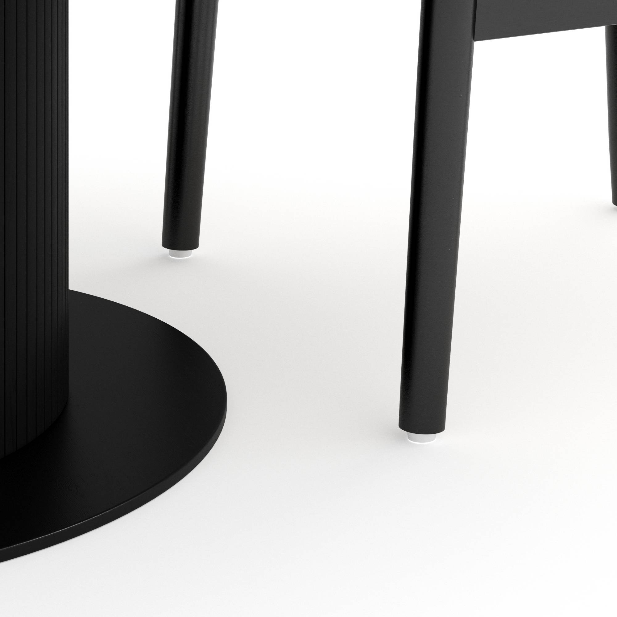 Matgrupp Bark Noira Runt Matbord 120 cm med 4 Dastoori Matstol