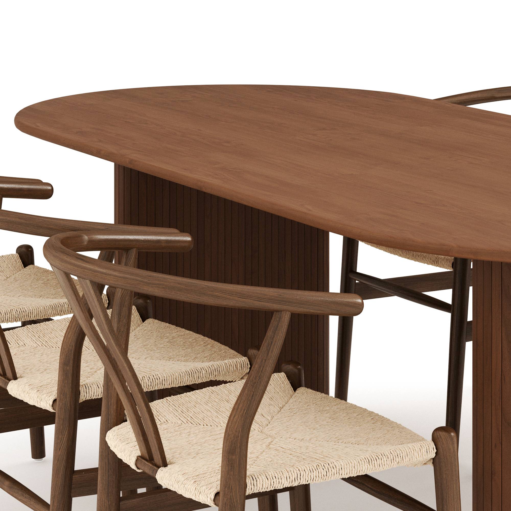 Matgrupp Bark Noira Ovalt Matbord 220 cm med 6Dastoori Matstol