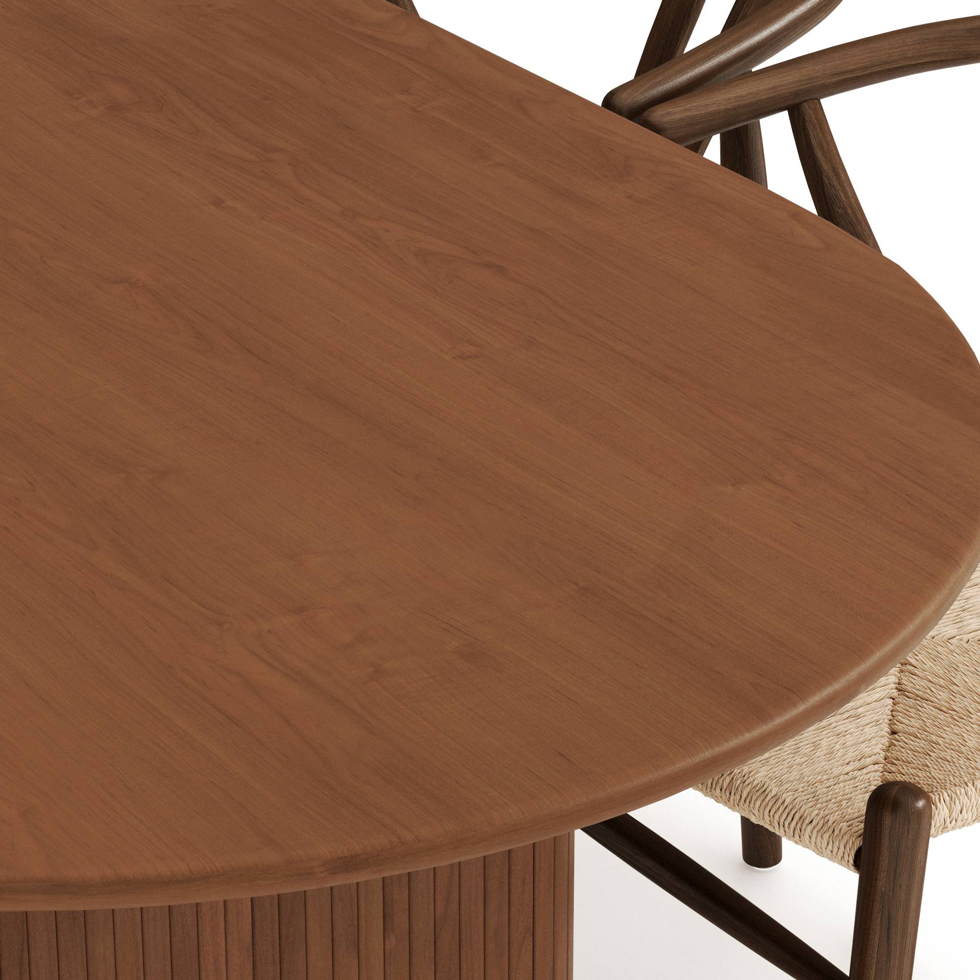 Matgrupp Bark Noira Ovalt Matbord 220 cm med 6Dastoori Matstol