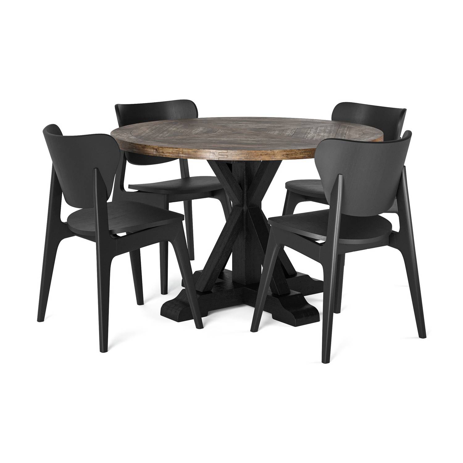 Matgrupp Bloomington Lyon Runt Matbord 120 cm med 4 Jerup Matstol