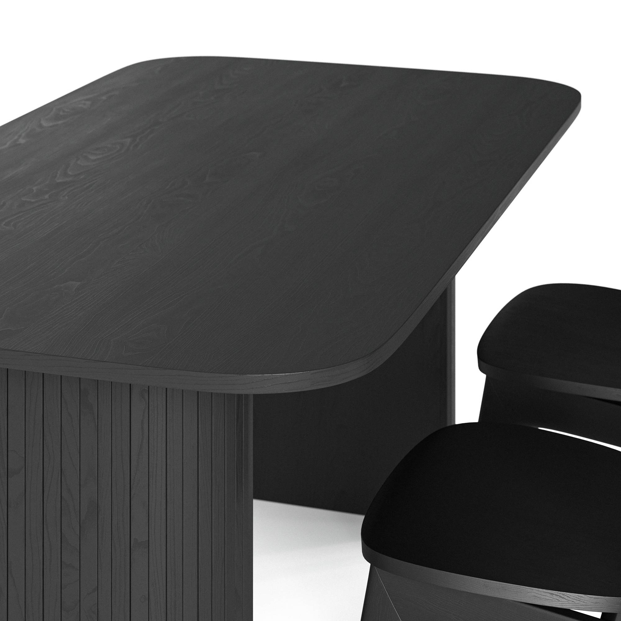 Matgrupp Bark Kopparbo Rektangulärt Matbord 160 cm med 4 Jerup Matstol