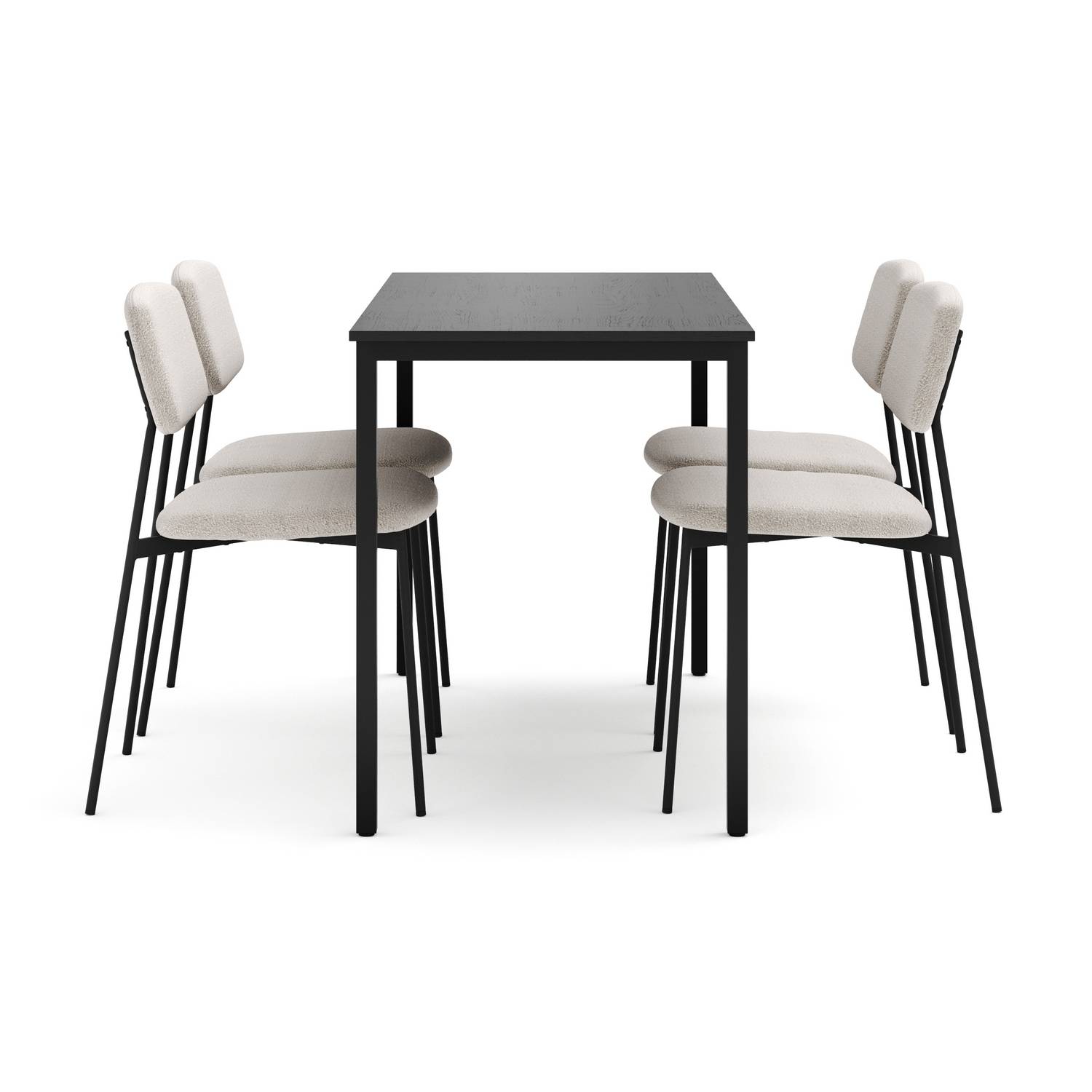 Matgrupp Basic Home Lowe Matbord 120 cm med 4 Lowe Matstol