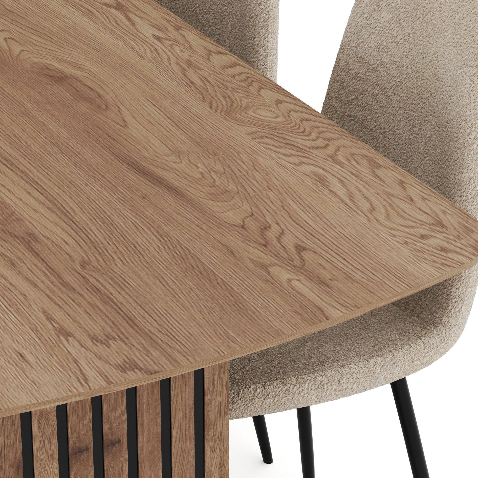 Matgrupp Bark Richeto Rektangulärt Matbord 240 cm med 6 Polar Matstol