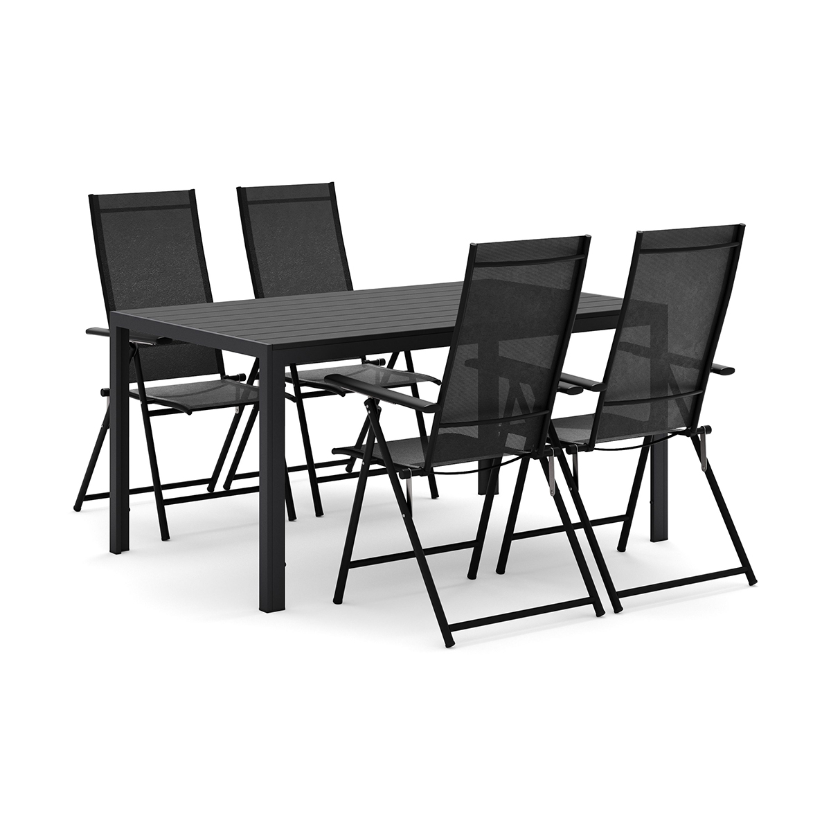 Trädgårdsgrupp Comfort Garden Siri Matbord 150 cm med 4 Sanna Matstolar