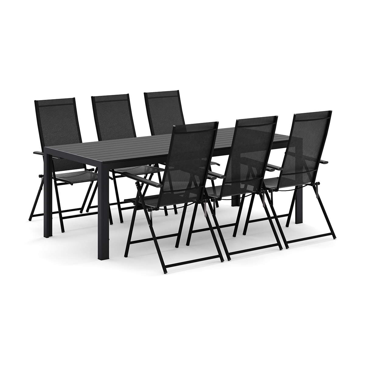 Trädgårdsgrupp Comfort Garden Siri Matbord 205 cm med 6 Sanna Matstolar