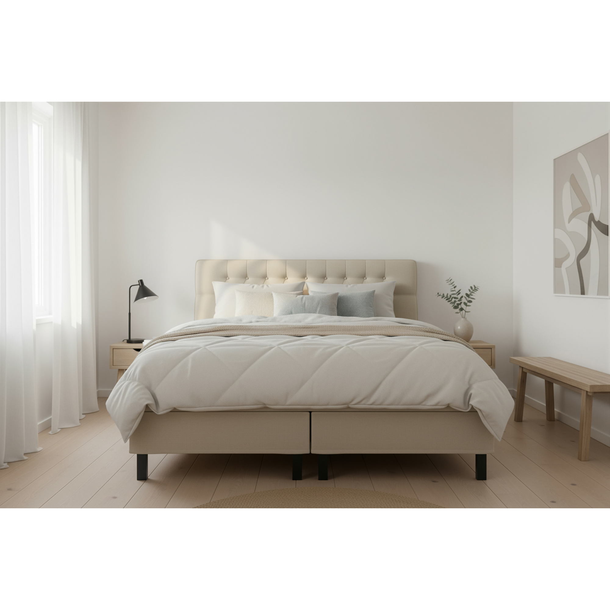 Kontinentalsäng Bedly Hilton Komplett Sängpaket 160x200 cm med Diamant Sänggavel