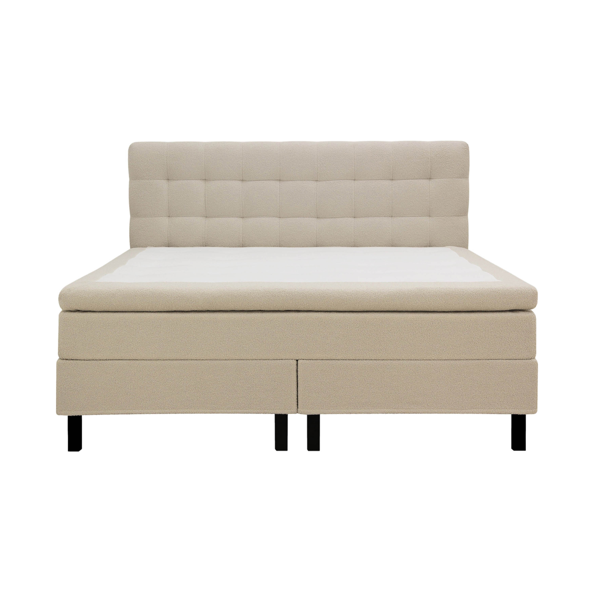 Kontinentalsäng Bedly Hilton Komplett Sängpaket 160x200 cm med Rutad Sänggavel i teddy