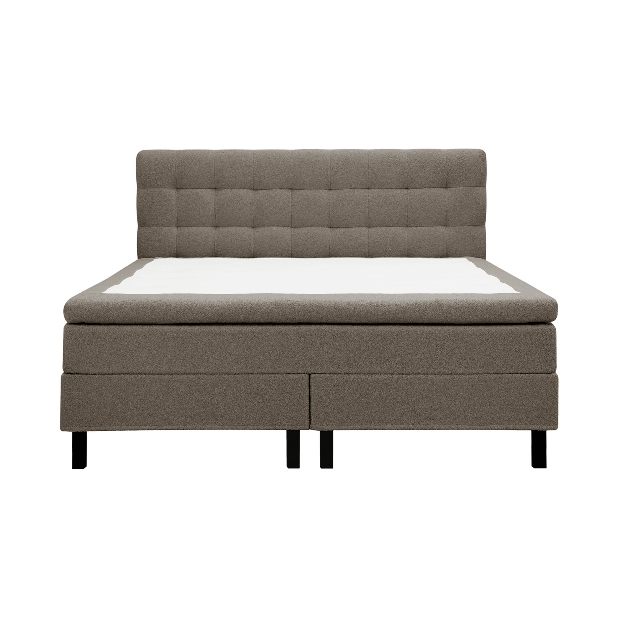 Kontinentalsäng Bedly Hilton Komplett Sängpaket 160x200 cm med Rutad Sänggavel i teddy