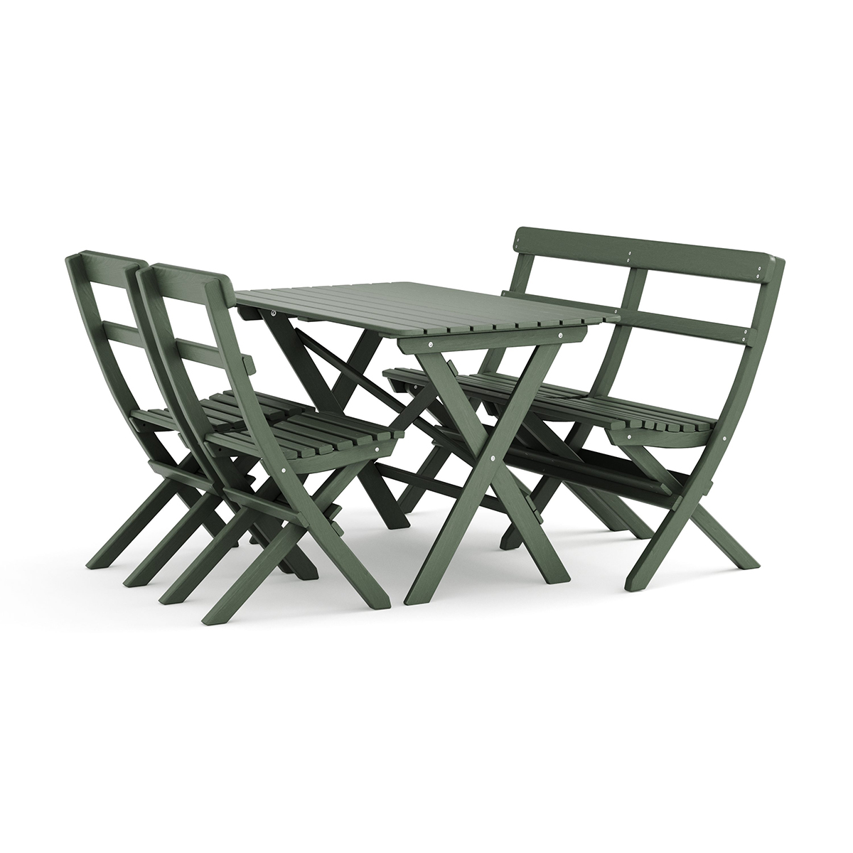 Trädgårdsgrupp Comfort Garden Landet Utomhus matgrupp 118x70x74 cm med soffa och 2 klappstolar