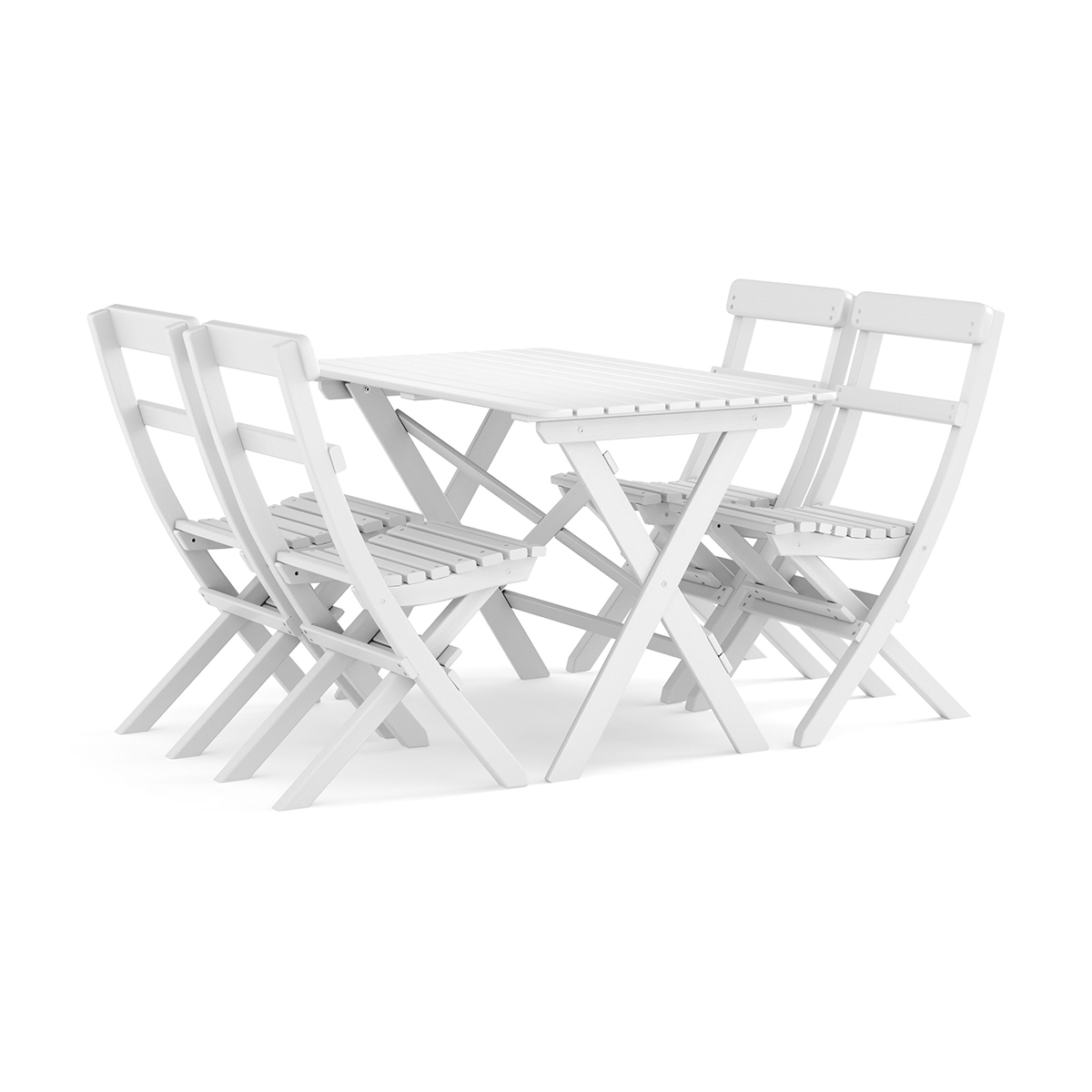 Trädgårdsgrupp Comfort Garden Landet Utomhus matgrupp 118x70x74 cm med 4 klappstolar