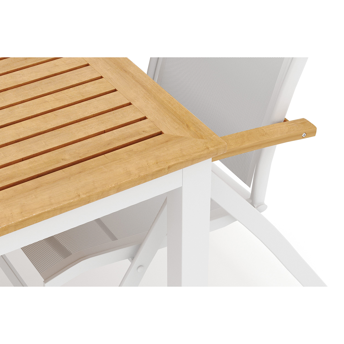 Trädgårdsgrupp deNoord Las Vegas utomhus matgrupp förlängningsbart 220x280x100 cm med 6 Las Vegas positionsstolar