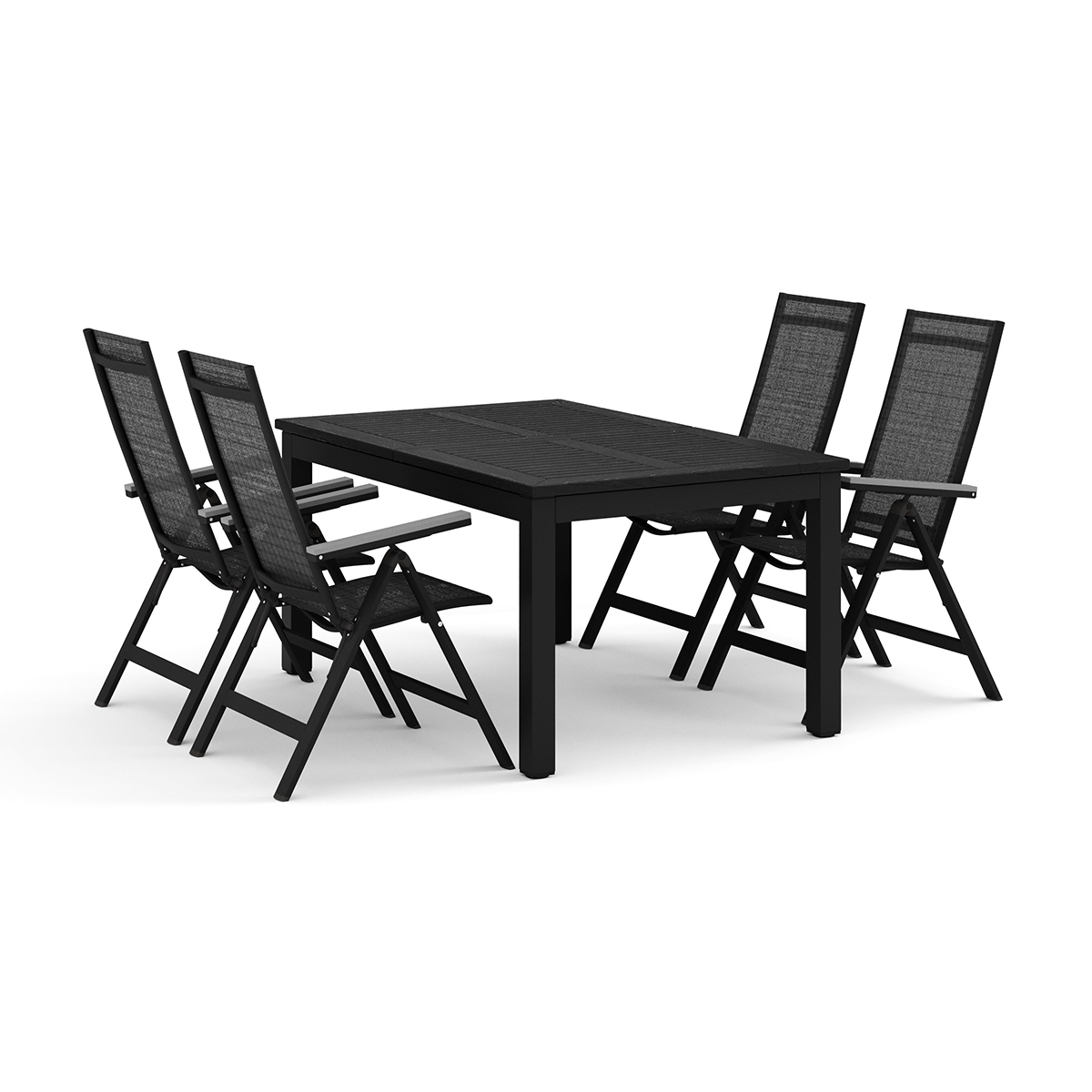 Trädgårdsgrupp Comfort Garden Monaco utomhus matgrupp förlängningsbart 150-250x90 med 4 Monaco Light positionsstolar