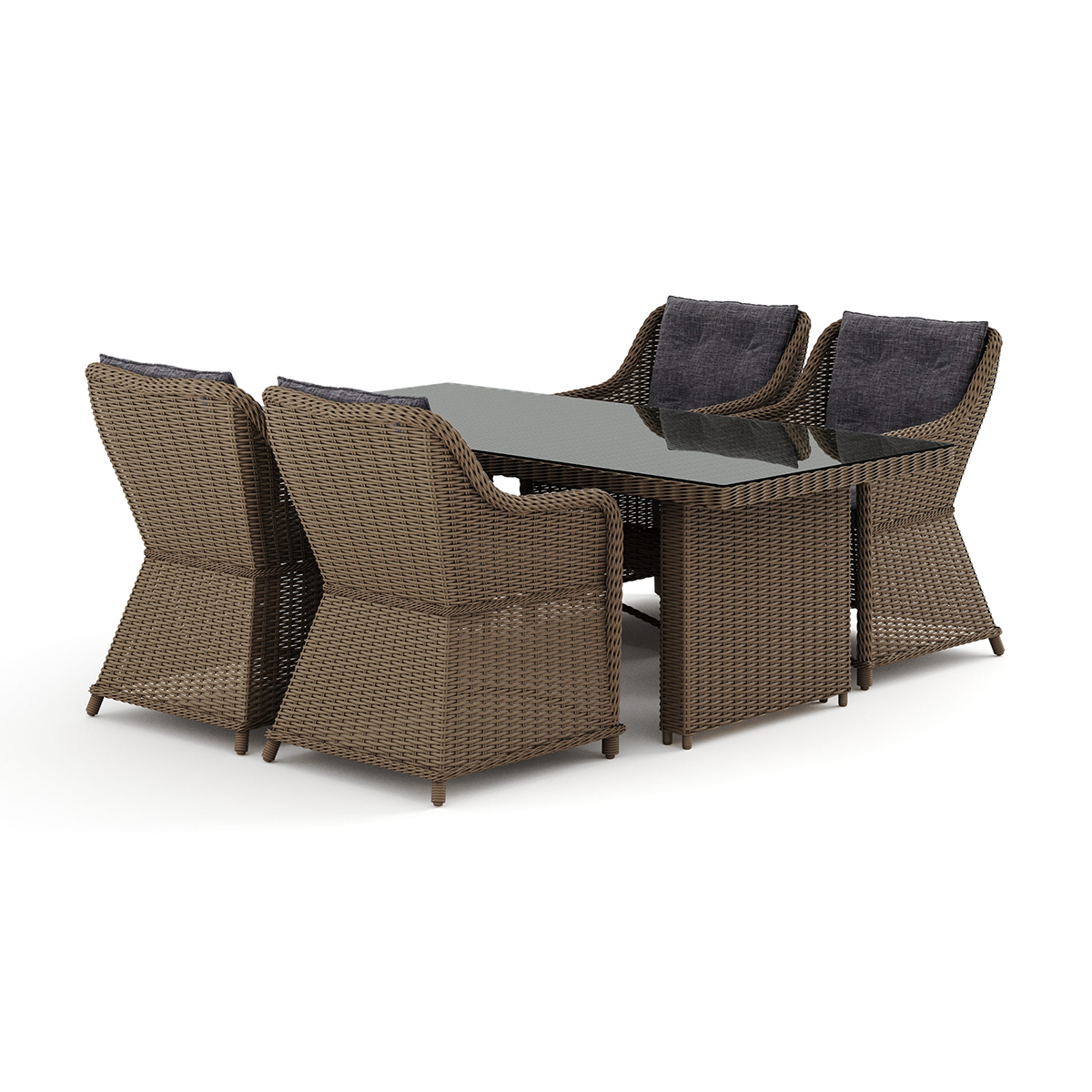 Trädgårdsgrupp deNoord Marcus utomhus matgrupp 160x90 cm med 4 Marcus Trädgårdsfåtölj